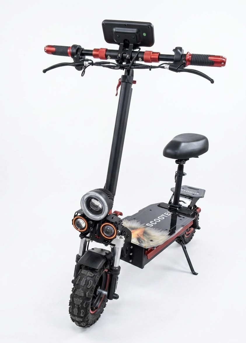 Electric Fat Tire Scooter Bike | Off-Road Electric Scooter with Seat