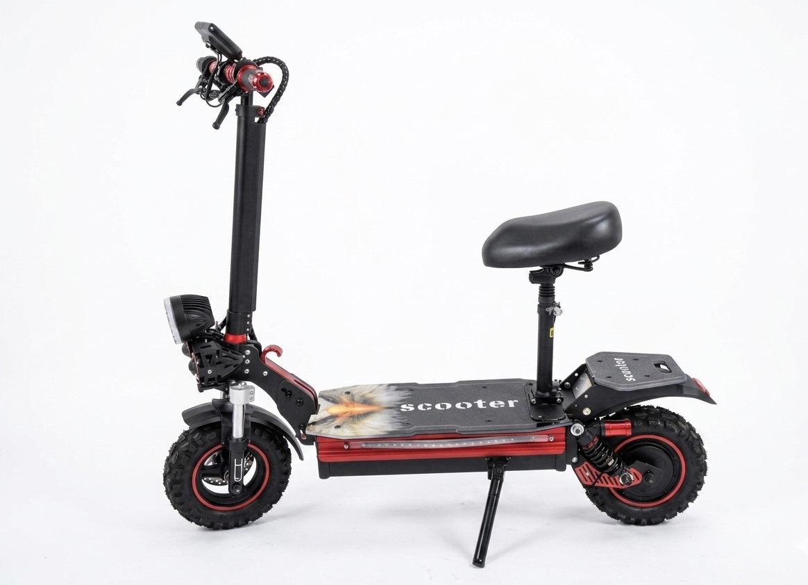 Electric Fat Tire Scooter Bike | Off-Road Electric Scooter with Seat - Image 2